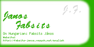 janos fabsits business card